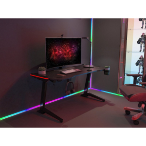 Купить Стол для компьютера (для геймеров) с электроприводом и RGB-подсветкой FoxGear FG-ZE-49B (ширина 125 см)