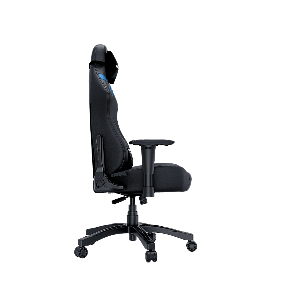 Купить Кресло игровое Anda Seat Luna series  цвет черный с синими вставками, размер L (110кг), материал ПВХ (модель AD18)