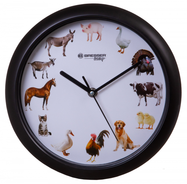 Купить Часы настенные Bresser Junior, 25 см, с животными