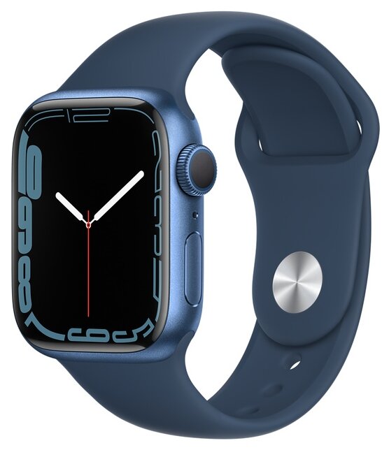 Умные часы Смарт-часы Apple Watch Series 7 GPS 41mm Blue Aluminium Case with Abyss Blue Sport Band (MKN13RU/A)