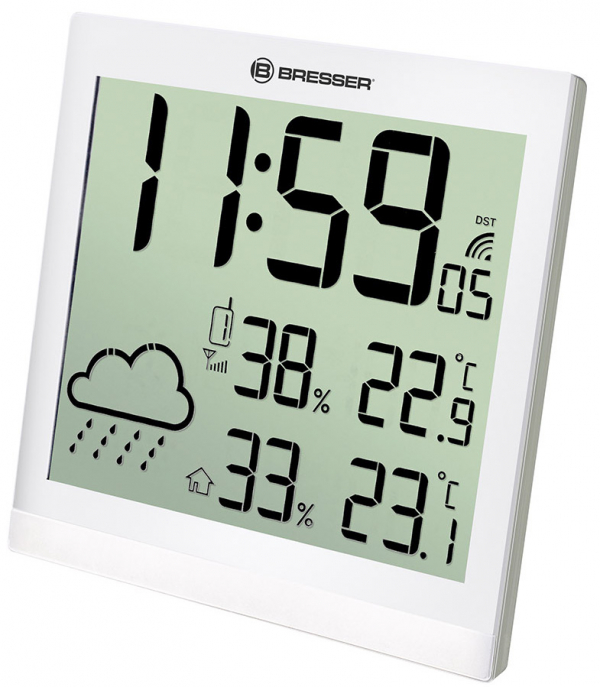 Купить Метеостанция (настенные часы) Bresser TemeoTrend JC LCD с радиоуправлением, белая (7004404GYE000)