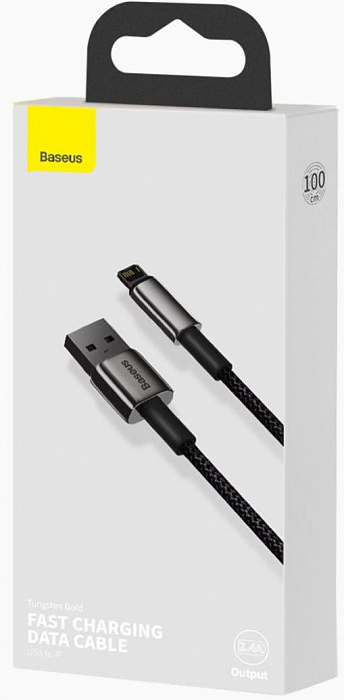 Купить Кабель Baseus Tungsten Gold Fast Charging Data Cable USB/Lightning 2m CALWJ-A01 (Black)