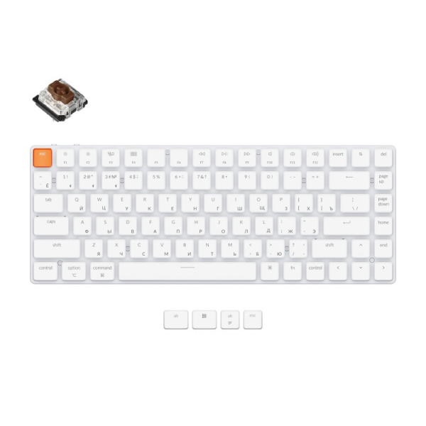 Купить Беспроводная клавиатура Беспроводная механическая ультратонкая клавиатура Keychron K3, 84 клавиши, без подстветки, Gateron Brown Switch