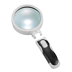 Купить Лупа Kromatech ручная круглая 5х, 90 мм, с подсветкой (2 LED), черно-белая 77390B