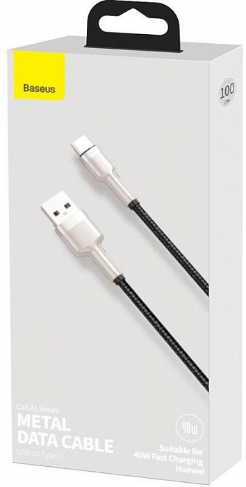 Купить Кабель Baseus Cafule Series Metal (CATJK-A01) USB/USB-C 40W 1m (Black)