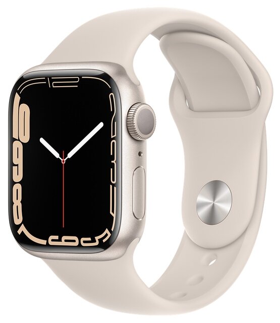 Купить Умные часы Смарт-часы Apple Watch Series 7 GPS 45mm Starlight Aluminium Case with Sport Band (MKN63RU/A)