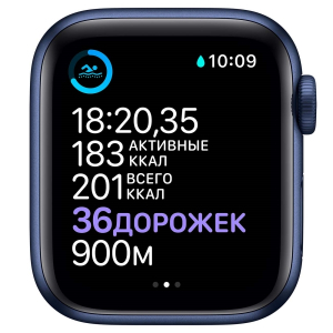 Умные часы Смарт-часы Apple Watch S6 40mm Blue Aluminum Case with Deep Navy Sport Band (MG143RU/A)
