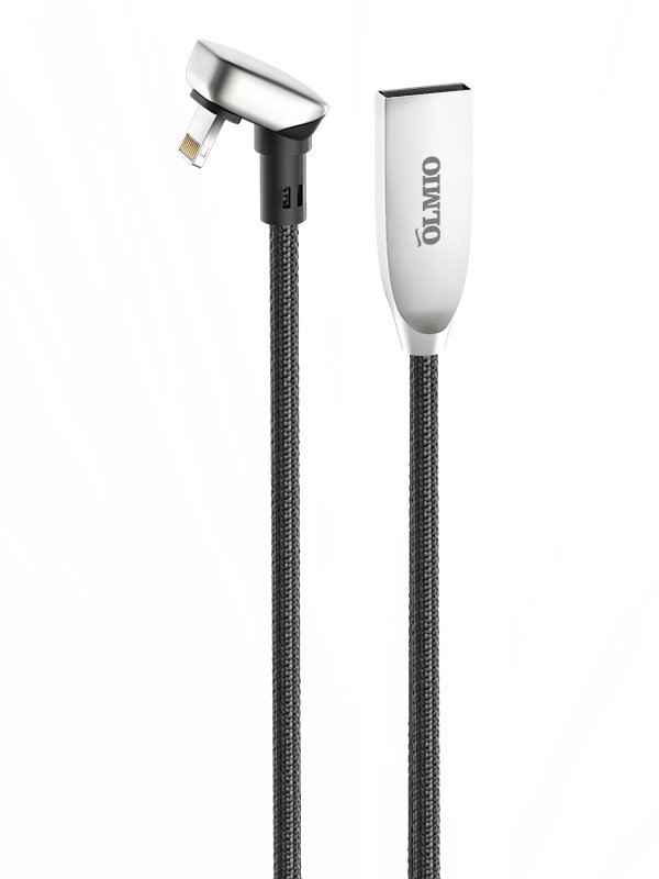 Купить Кабель OLMIO X-Game USB 2.0 - 8-pin (lightning) 1.2м 2.1А черный