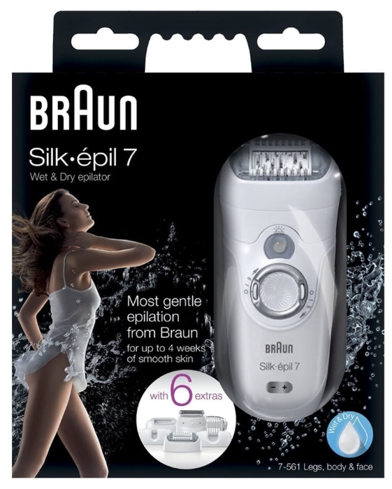Купить Эпилятор Braun 7561 Silk-epil 7 белый/серый