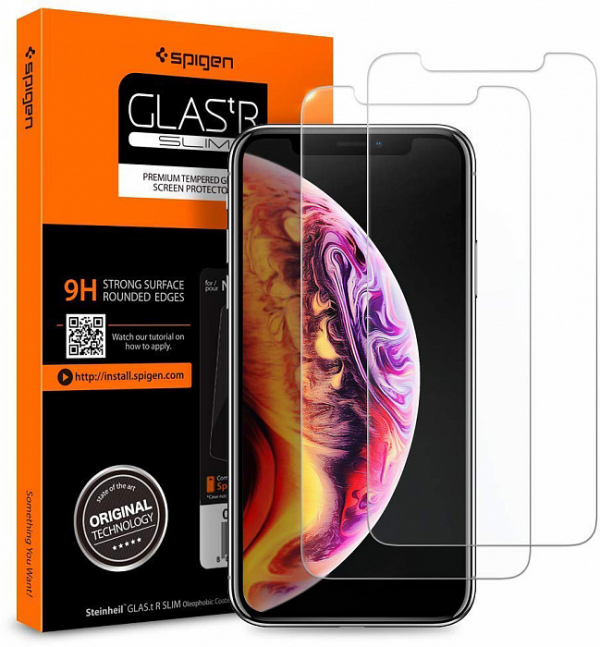 Купить Защитное стекло Spigen Glass GLAS.tR SLIM 2 pack - iPhone XS Max