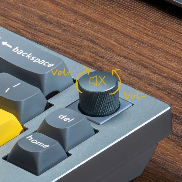 Купить Механическая клавиатура QMK Keychron Q8 Alice-ANSI Knob, (68 кл.), RGB, Hot-Swap, Алюм.корпус, Barebone, синий