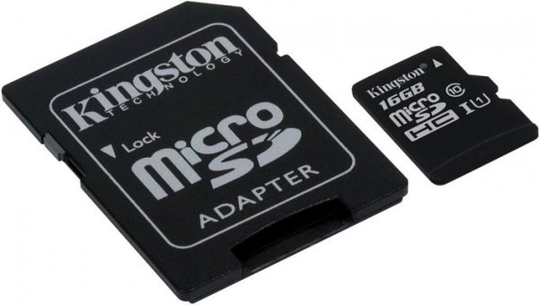 Купить Карта памяти MicroSD 16GB Kingston SDCS/16GB cl10 UHS-I Canvas Select up to 80MB/s с адаптером