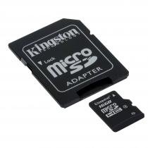 Купить Карта памяти MicroSD 16Gb Kingston+переходник SD Class 4