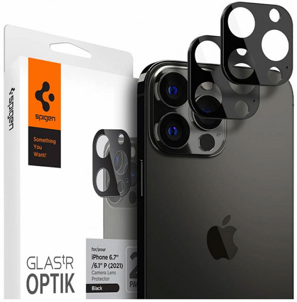 Купить Защитное стекло для камеры Защитное стекло Spigen Glas tR Optik (AGL03381) для камеры iPhone 13 Pro/13 Pro Max (Black)