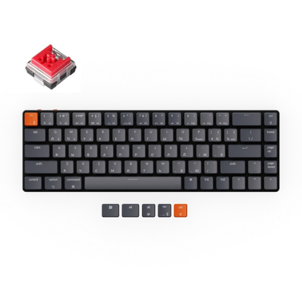 Купить Беспроводная клавиатура Беспроводная механическая ультратонкая клавиатура Keychron K7, 68 клавиши, RGB подсветка, Red Switch