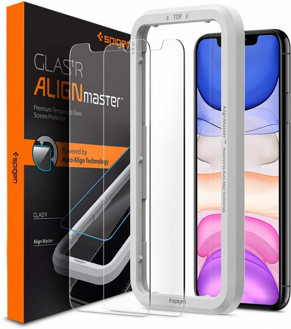 Купить Защитное стекло Spigen Align Glas.tR 2 pack (AGL00101) для iPhone 11/XR (Clear)