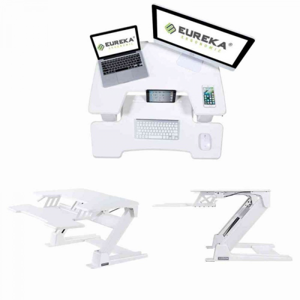 Купить Подставка на компьютерный стол для работы стоя Eureka CV-PRO36W, белый