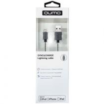 Купить Кабель Qumo 21714 темно-серый  (MFI кабель c разъемом Apple 8 pin, 1м, PVC, стальная пружинка у коннектора
