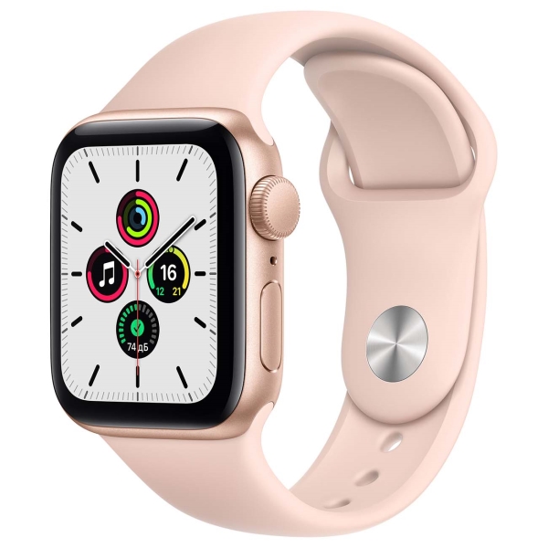 Купить Умные часы Смарт-часы Apple Watch SE 44mm Gold Aluminum Case with Pink Sand Sport Band (MYDR2RU/A)