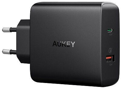 Купить Сетевое зарядное устройство Aukey Wall Charger PD/QC 3.0 USB-A/C PA-Y11 (Black)