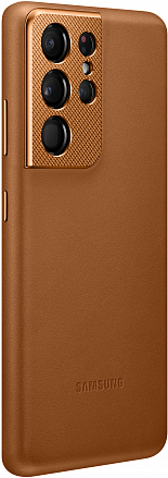 Купить Чехол-накладка Samsung EF-VG998LAEGRU Leather Cover для Galaxy S21 Ultra, коричневый (EF-VG998LAEGRU)