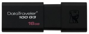 Купить Флеш диск Kingston 16Gb DataTraveler 100 G3 DT100G3/16GB USB3.1 gen.1 черный