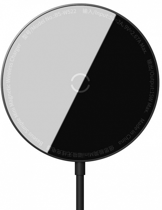 Купить Беспроводное зарядное устройство Baseus Simple Mini Magnetic Magsafe Wireless Charger (WXJK-F01) для iPhone Series 12 (Black) 1178903
