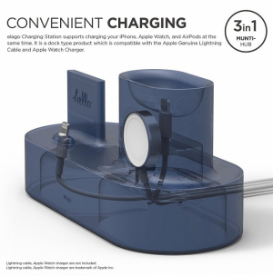 Купить Зарядная станция из силикона 3 in 1 Elago Charging hub - iPhone /Apple Watch / AirPods / Jean Indigo