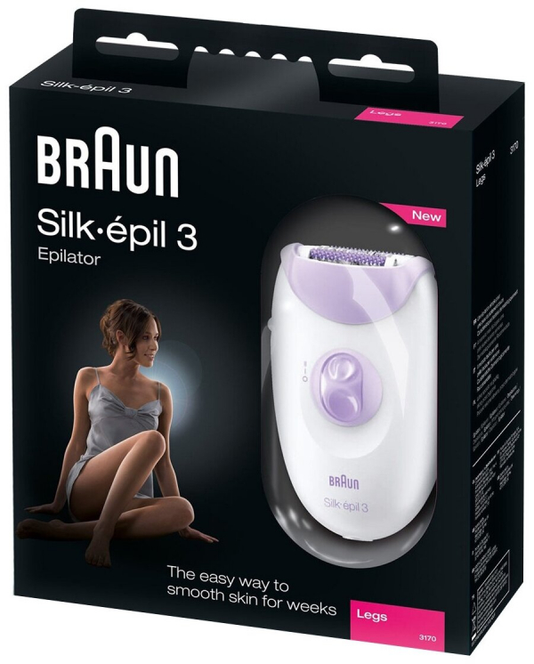 Купить Эпилятор Braun 3170 Silk-epil 3 белый/лиловый