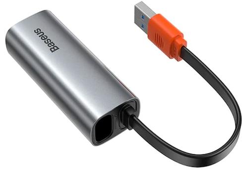 Купить Адаптер Baseus Steel Cannon Series USB-A to Ethernet CAHUB-AD0G (Dark Grey)