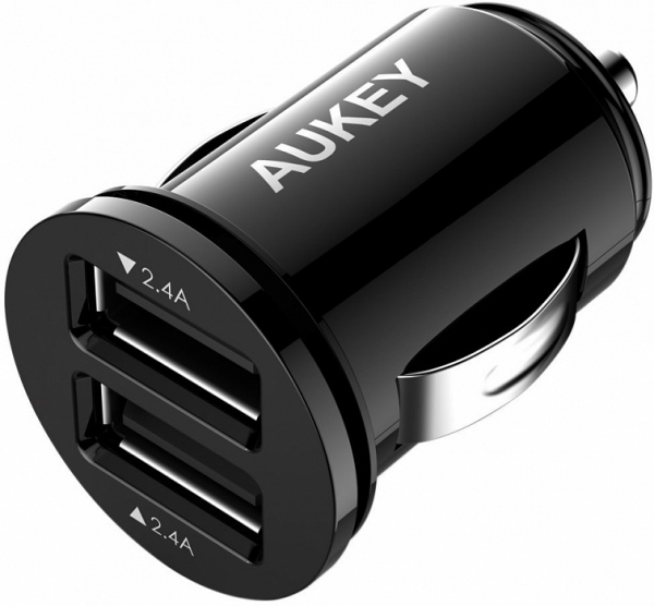 

АЗУ AUKEY, Чёрный, 2-Port 24W Car Charger (ритейл)