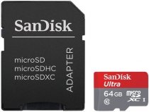 Купить Карты памяти Карта памяти MicroSD 64Gb Sandisk Ultra 80 Mb/c SDSQUNC-064G-GN6IA (Class 10)
