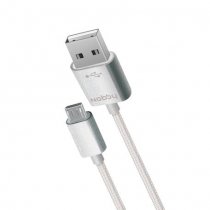Купить Кабель Nobby Comfort 012-001 USB-microUSB 1.0 м, текстильный, ALU, серый