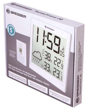 Купить Метеостанция (настенные часы) Bresser TemeoTrend JC LCD с радиоуправлением, белая