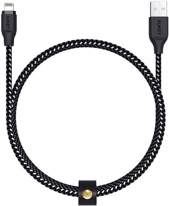 Купить Кабель Aukey MFi Lightning 8 pin Sync and Charging Cable L 2m черный LLTS148181