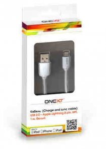 Купить Кабель Onext 1м USB-Lightning MFI белый