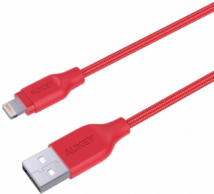 Купить Кабель Aukey MFi Lightning 8 pin Sync and Charging Cable L 1.2m красный  LLTS148179