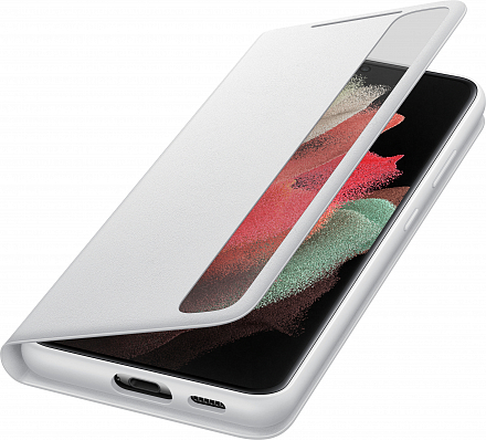 Купить Чехол-книжка Samsung Smart Clear View Cover для Galaxy S21 Ultra, светло-серый (EF-ZG998CJEGRU)
