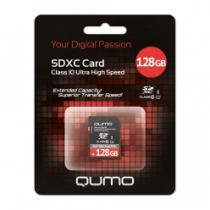 Карты памяти Карта памяти MicroSD 128Gb Qumo + адаптер SD 20585 UHS-1 3.0 Class 10 черно-красная