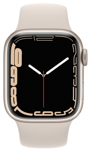 Умные часы Смарт-часы Apple Watch Series 7 GPS 45mm Starlight Aluminium Case with Sport Band (MKN63RU/A)