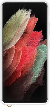 Купить Чехол-накладка Samsung Clear Prot. Cover для Galaxy S21 Ultra, прозр.с белой рамкой (EF-GG998CWEGRU)