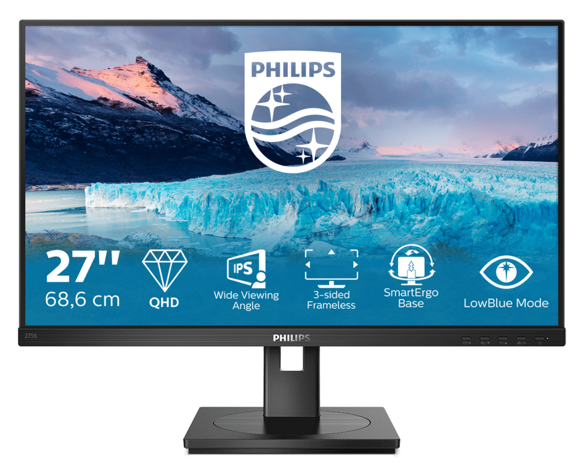 Купить Монитор LCD 27'' [16:9] 2560х1440(WQHD) IPS, nonGLARE, 75 Hz, 300 cd/m2, H178°/V178°, 1000:1, 50М:1, 16.7M, 4ms, DVI, HDMI, DP, Height adj, Pivot, Tilt, Swivel, Speakers, 3Y, Black