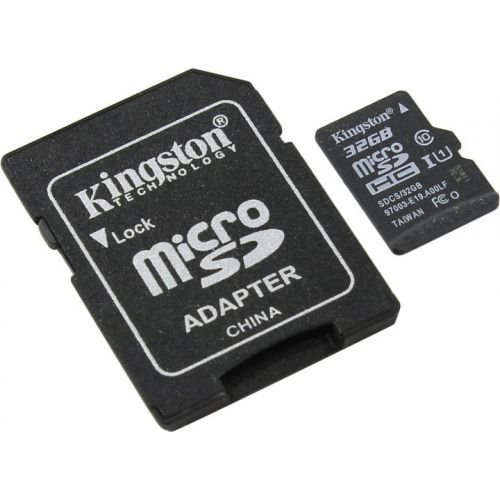 Купить Карта памяти MicroSD 32GB Kingston SDCS/32GB Class 10 UHS-I U1 Canvas Select (SD адаптер) 80MB/s