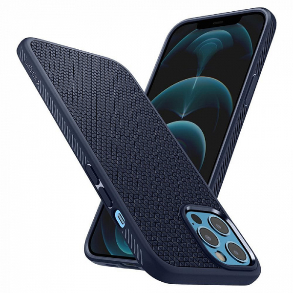 Купить Чехол Spigen Liquid Air (ACS02250) для iPhone 12/12 Pro (Navy) (1191838)