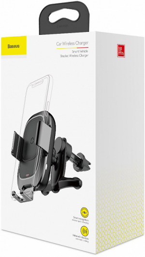 Автодержатель Автомобильный сенсорный держатель Baseus Smart Vehicle Bracket Wireless Charger (WXZN-01) для смартфона (Black)