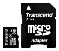 Купить Карта памяти MicroSD 8Gb Transcend+переходник SD