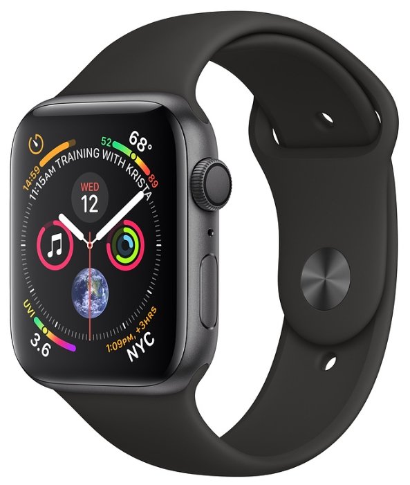 Купить Часы Apple Watch Series 4 GPS, 44mm Space Grey Aluminium Case with Black Sport Band MU6D2RU/A