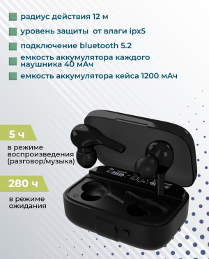 Купить Наушники More Choice BW45S TWS Black