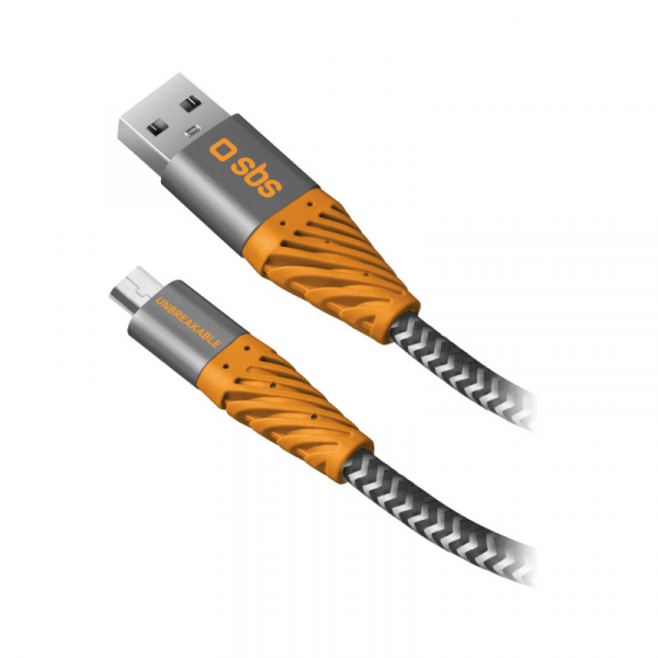 Купить Зарядный кабель светоотражающий USB-Micro USB, 2м оранжевый с черным