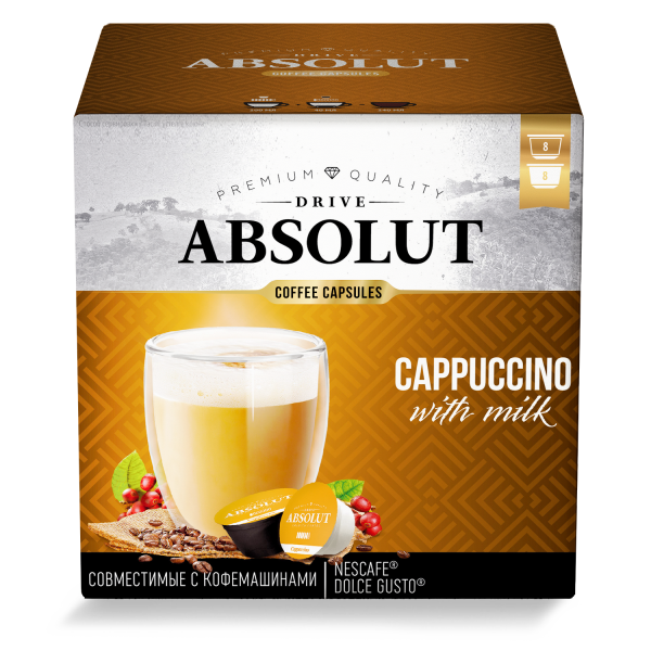 Купить Кофе в капсулах Absolut Drive Капучино 16 капс.